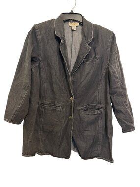 Hunters Run Black Denim Blazer Jacket A4 Mens Size 24"